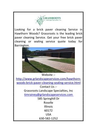 Paver Cleaning Hawthorn Woods | Grassroots Landscape Specialties