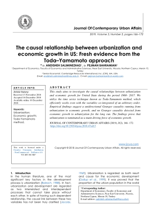 The causal relationship between urbanization and economic growth in US: Fresh evidence from the Toda–Yamamoto approach