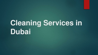 Cleaning Services in Dubai