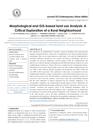 Morphological and GIS-based land use Analysis