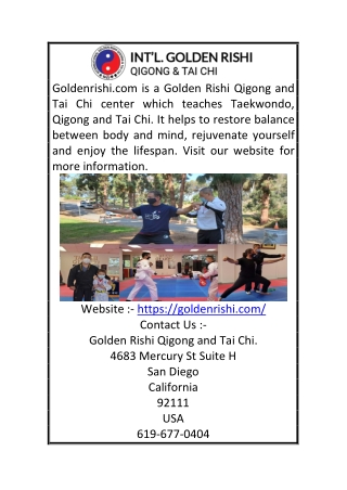 San Diego | Golden Rishi Qigong and Tai Chi