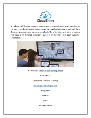 Oracle Fusion Training Online | CloudShine