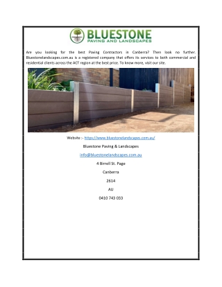 Professional Paving Contractors Canberra | Bluestone Landscapes