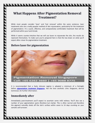 What Happens After Pigmentation Removal Treatment - Guide.