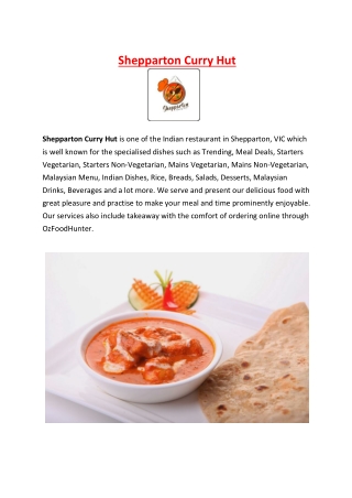 5% off - Shepparton Curry Hut Takeaway menu, VIC