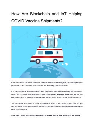 How Are Blockchain and IoT Helping COVID Vaccine Shipments?