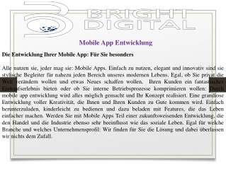 Mobile App Entwicklung