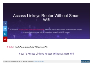 How To Access Linksys Router Without Smart Wifi?
