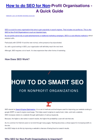 How to do SEO for Non-Profit Organisations – A Quick Guide