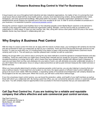 3 Reasons Why Industrial Bug Control Is Vital For Services