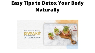 Easy Tips to Detox Your Body Naturally