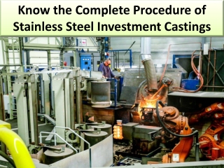 Uses of Stainless Steel Investment Castings for business