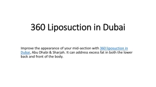360 Liposuction in Dubai