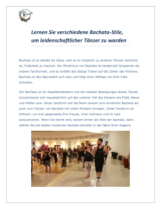 Lernen Sie verschiedene Bachata-Stile, um leidenschaftlicher Tänzer zu warden