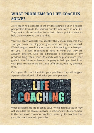 What problems do life coaches solve? – Life Coaching