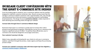 Increase Client Conversions with the Right E-commerce Site Design