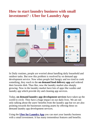 On Demand Laundry App Development Company