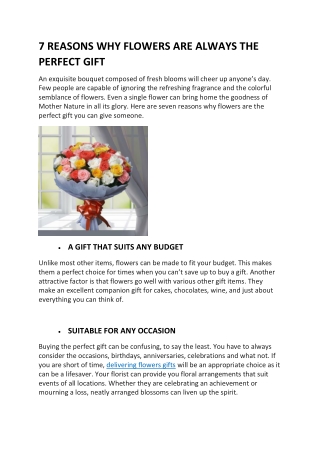 7 Reasons Why Flowers are Always the Perfect Gift