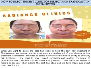 How to Select the Best Clinic for Perfect Hair Transplant in Bhubaneswar