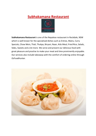 Subhakamana Restaurant Takeaway Rockdale, NSW – 5% off