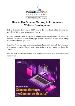 How to Use Schema Markup in Ecommerce Website Development