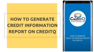 How to Generate Credit Information Report from CreditQ