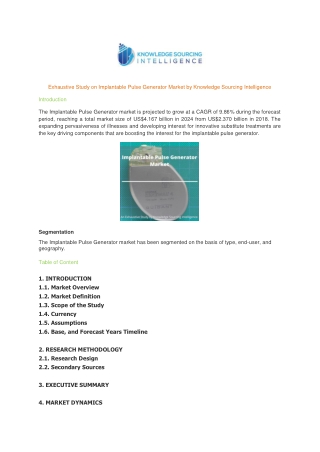 Exhaustive Study on Implantable Pulse Generator Market