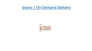 boons | On-Demand Delivery