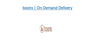 boons | On-Demand Delivery