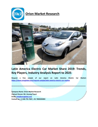 Latin America Electric Car Market Size, Share 2019, Impressive Industry Growth Report 2025