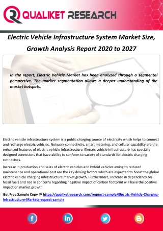 Electric Vehicle Infrastructure System Market Size, Growth Analysis Report 2020 to 2027