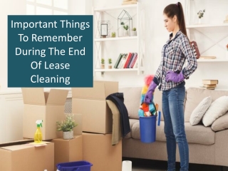 Important Things To Remember During The End Of Lease Cleaning