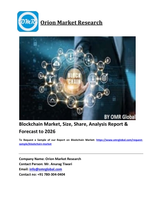 Blockchain Market Size, Share, Analysis, Industry Report and Forecast 2020-2026