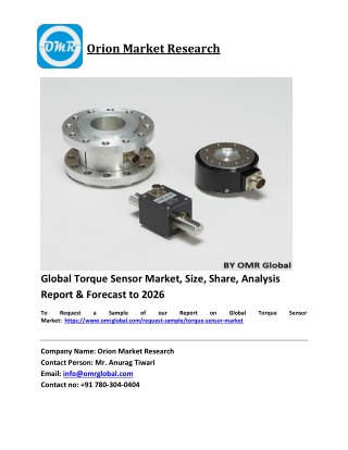 Global Torque Sensor Market Growth, Size, Share, Industry Report and Forecast 2020-2026