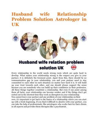 Husband wife Relationship Problem Solution Astrologer in UK  44-7441-447172