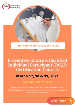 Preventive Controls Qualified Individual Participant Certification Courses