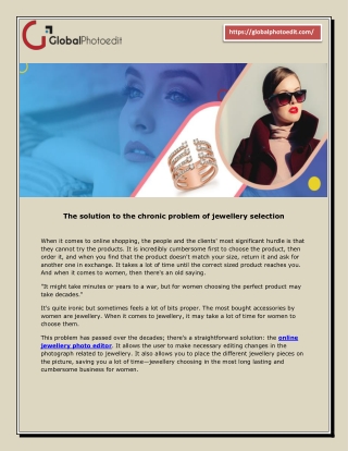 Online jeweler photo editor services – Global Photo Edit