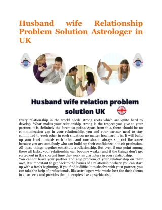 Husband wife Relationship Problem Solution Astrologer in UK  44-7441-447172