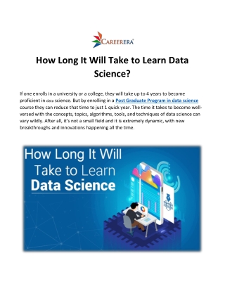 How Long It Will Take to Learn Data Science