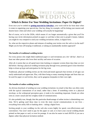 Which Is Better For Your Wedding Invitations: Paper Or Digital?