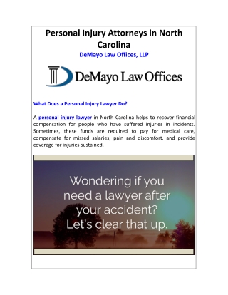 Personal Injury Attorneys in North Carolina- DeMayo Law Offices, LLP