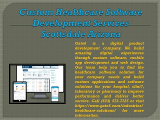 Custom Healthcare Software Development Services Scottsdale Arizona