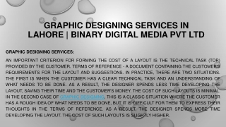 Graphic Designing Services in Lahore Pakistan