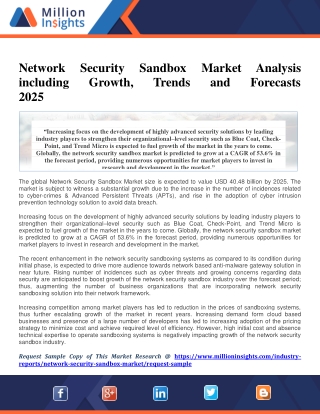 Network Security Sandbox Market Analysis including Growth, Trends and Forecasts                   2025