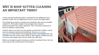 Why is Roof Gutter Cleaning an Important Thing?