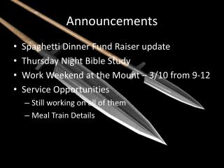 Announcements