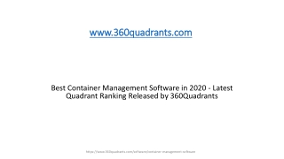 Best Container Management Software in 2020 - Latest Quadrant Ranking Released by 360Quadrants