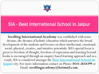 SIA - Best International School in Jaipur