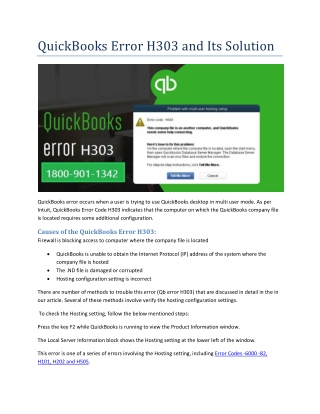 Troubleshoot QuickBooks Error H303 in Easy Steps