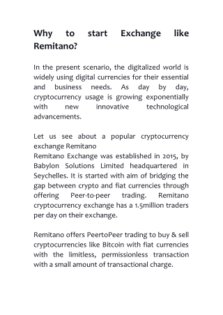What so special in Remitano Exchange?